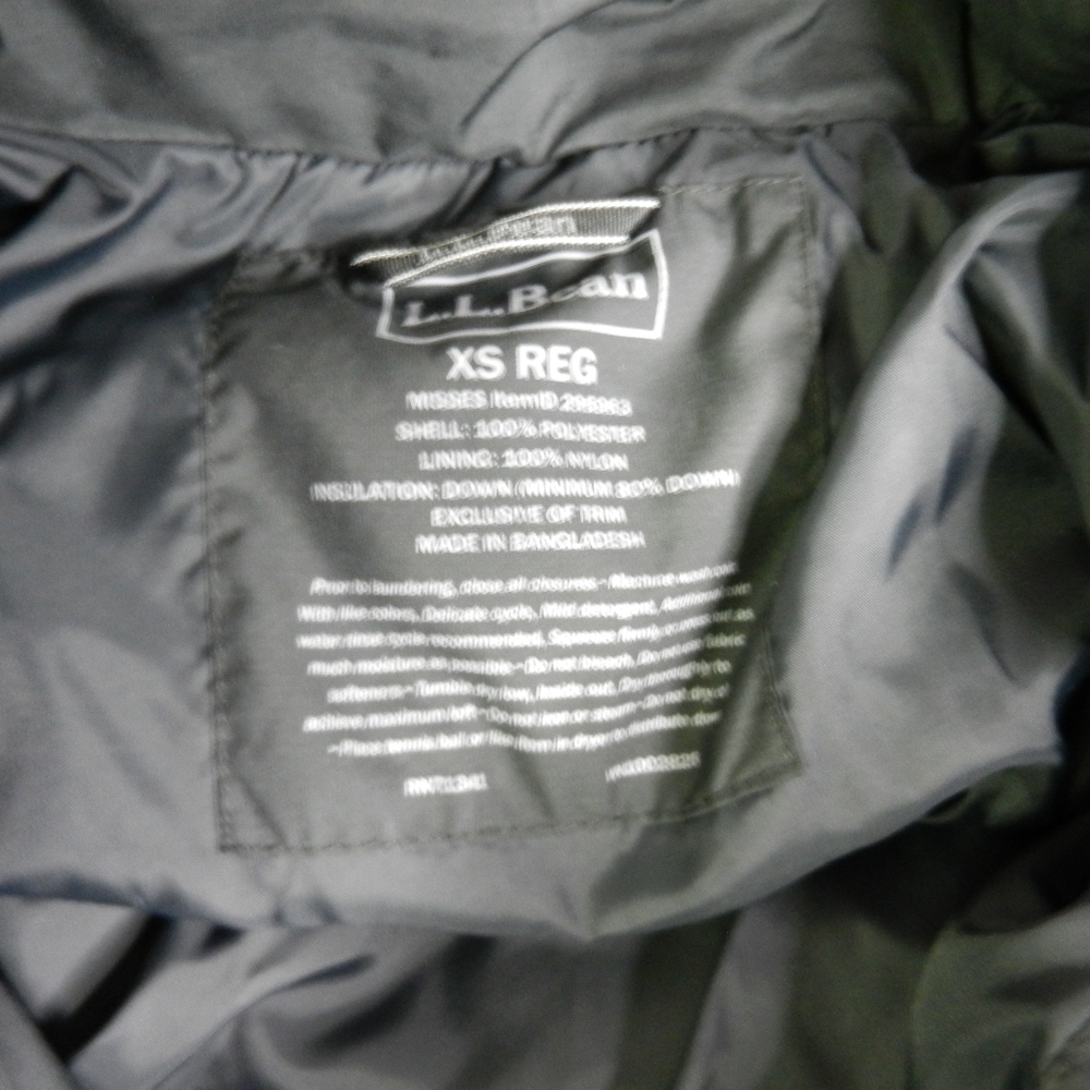 LL Bean Jacket Womens XS Black Down Trench Pertex Classic Downtek Waterproof - Picture 8 of 16